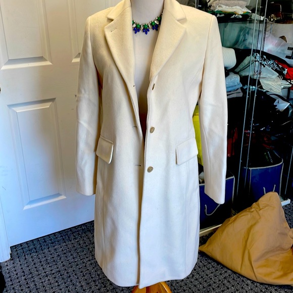 J. Crew Jackets & Coats J Crew White Wool Coat With Cashmere Poshmark